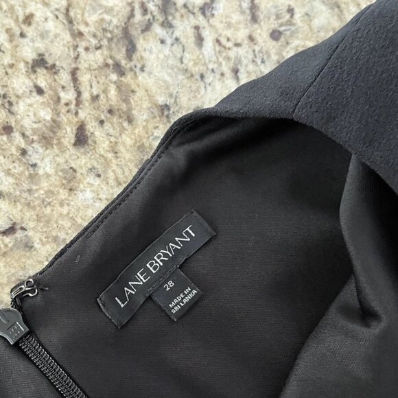 Lane Bryant Black Sleeveless Shift Dress Plus Size 28 Ruffle Hem Lined Zip Back - Picture 6 of 8